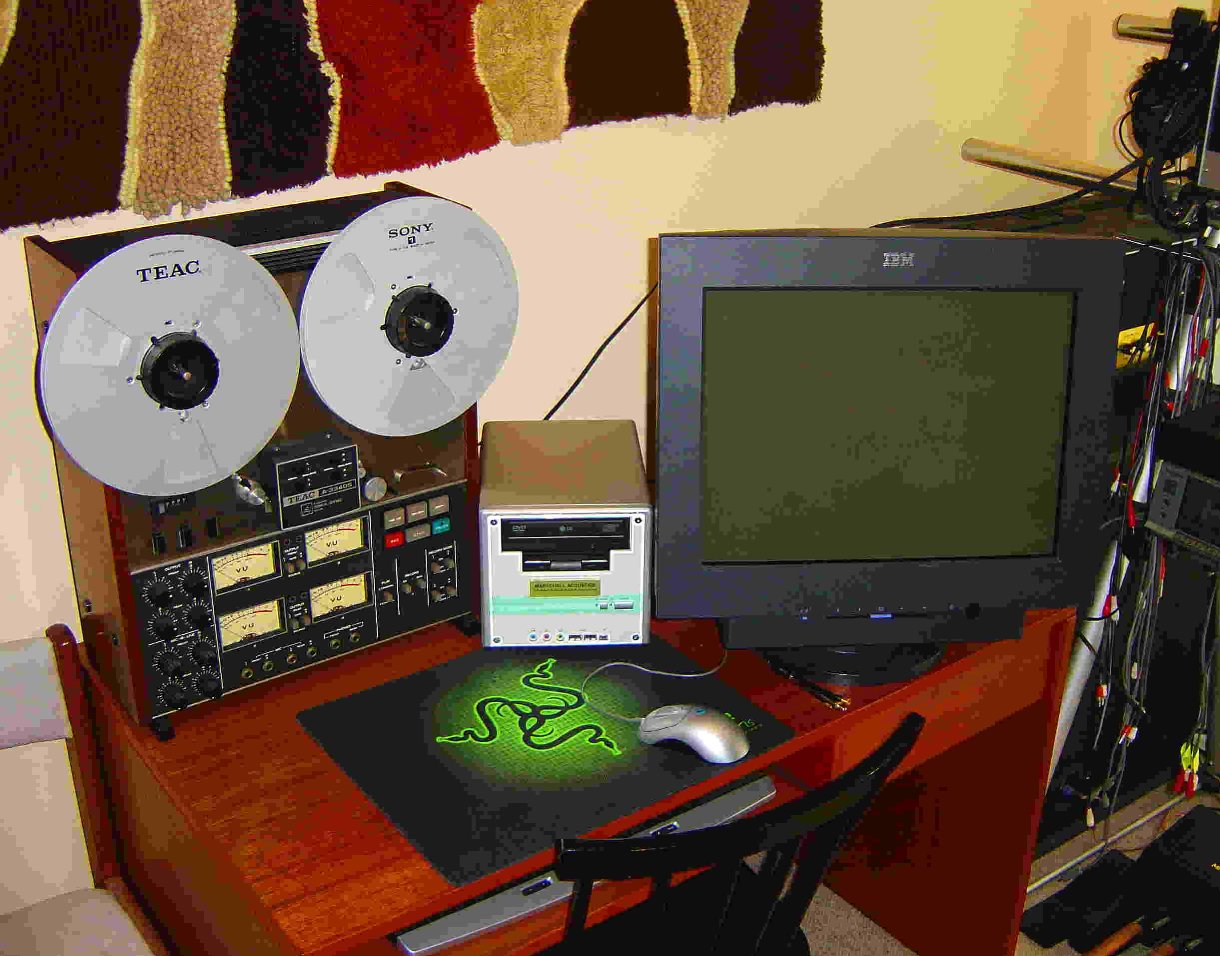 Marschall Acoustics Instruments Digital Audio Workstation Mk II and Mk III Beta with Teac 3340 Reel-to-Reel Tape Deck
